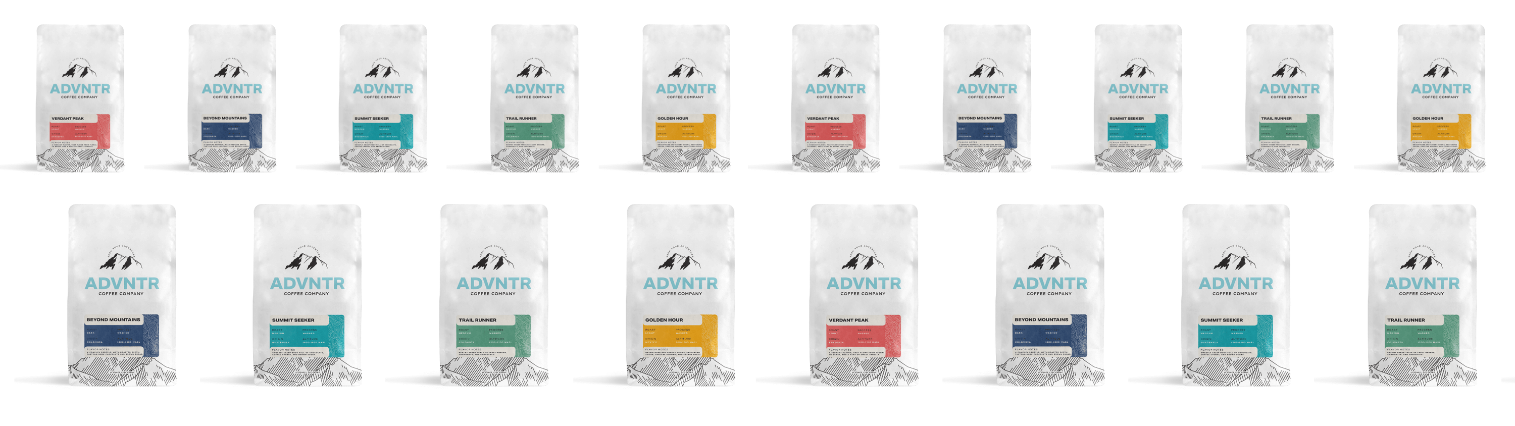 12 ounce coffee bags from ADVNTR Coffee Company