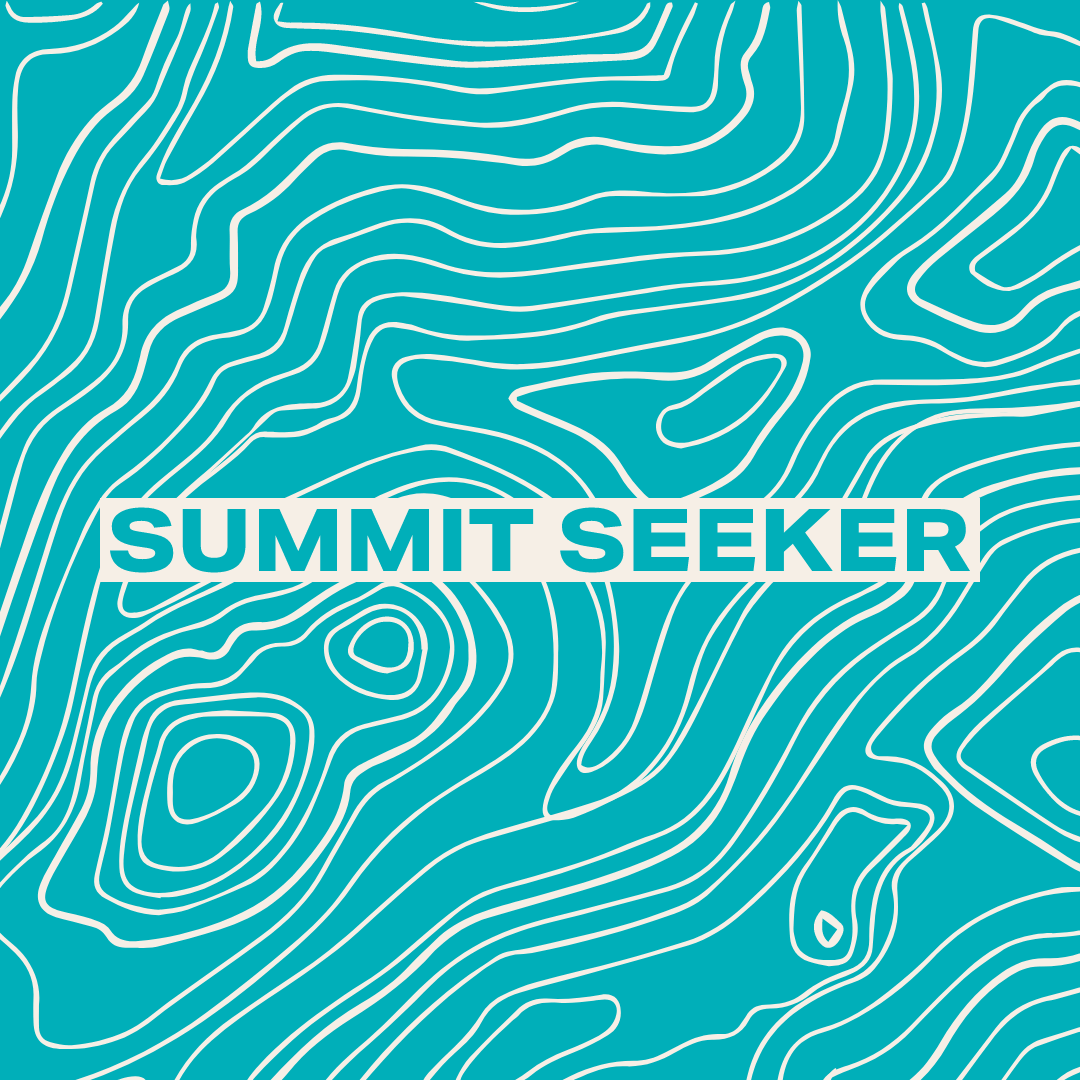 Summit Seeker topographic logo design by ADVNTR Coffee Co.
