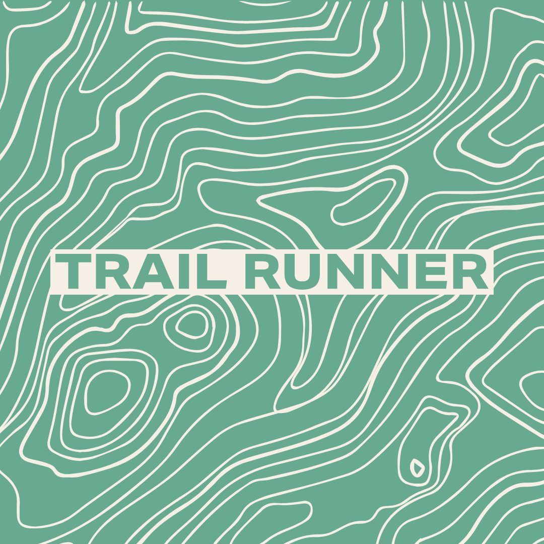Trail Runner topographic logo design for ADVNTR Coffee Co.