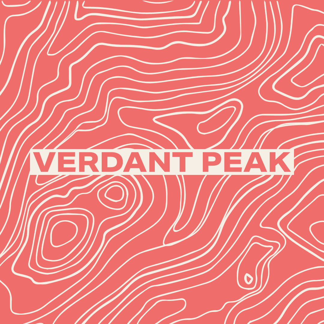Verdant Peak topographic logo for ADVNTR Coffee Co.